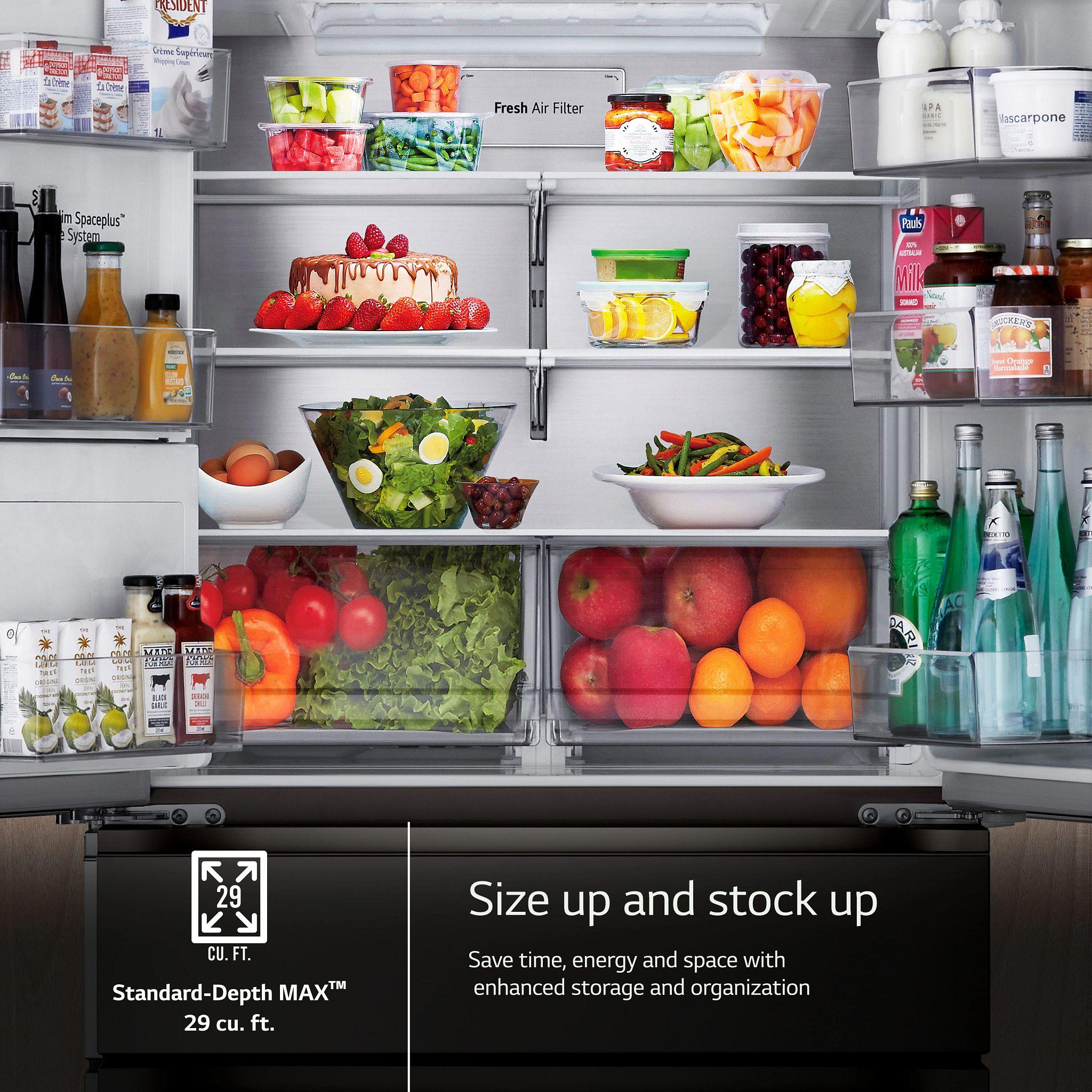 Lg LF29H8330D 29 Cu. Ft. Smart Standard-Depth Max™ 4-Door French Door Refrigerator With Full-Convert Drawer™