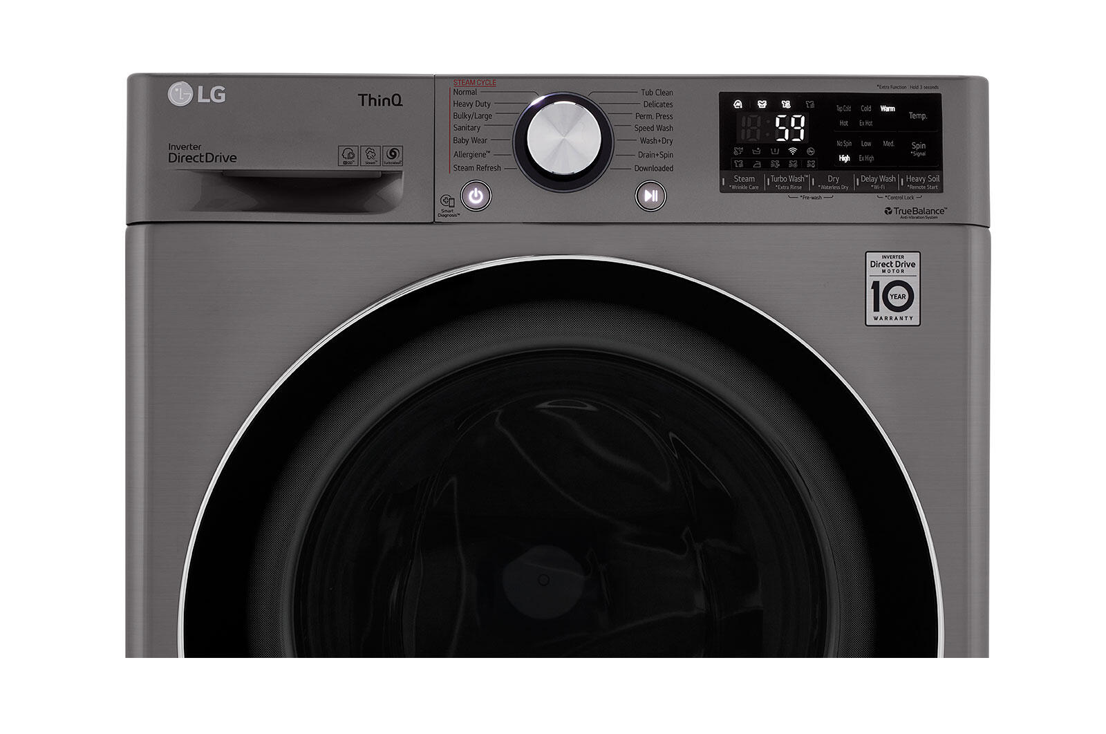 Lg WM3555HVA 2.4 Cu.Ft. Smart Wi-Fi Enabled Compact Front Load All-In-One Electric  Washer/Dryer Combo With Built-In Intelligence