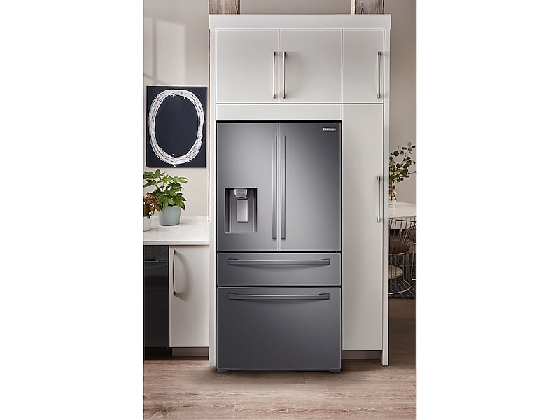 Samsung RF28R7201SG 28 Cu. Ft. 4-Door French Door Refrigerator With Flexzone™ Drawer In Black Stainless Steel