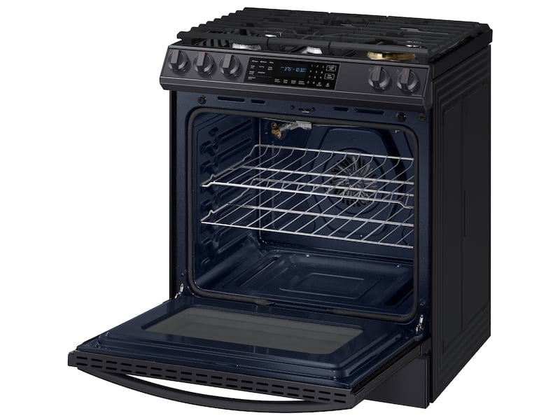 Samsung NX60T8511SG 6.0 Cu. Ft. Front Control Slide-In Gas Range With Air Fry & Wi-Fi In Black Stainless Steel