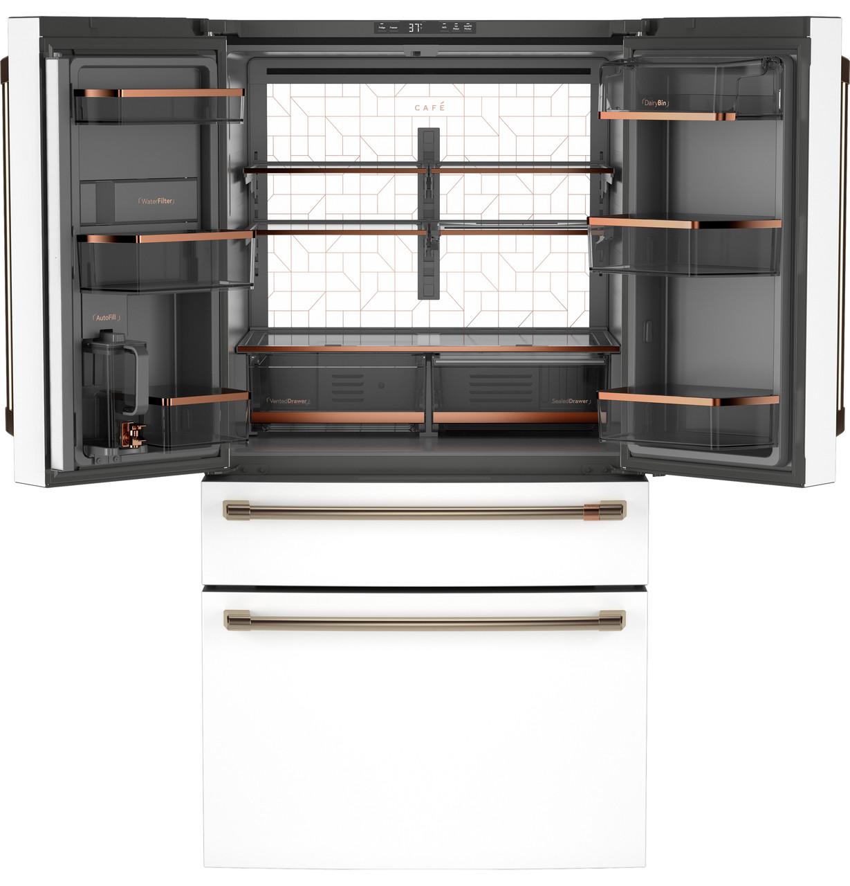 Cafe CGE29DP4TW2 Café™ Energy Star® 28.7 Cu. Ft. Smart 4-Door French-Door Refrigerator With Dual-Dispense Autofill Pitcher