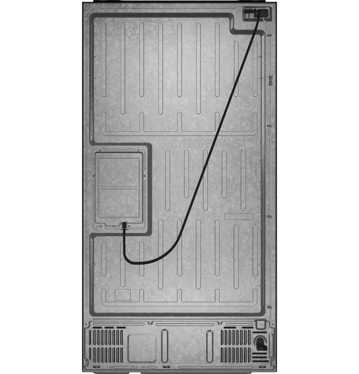 Cafe CXE22DM5PS5 Café™ Energy Star® 22.3 Cu. Ft. Smart Counter-Depth 4-Door French-Door Refrigerator In Platinum Glass