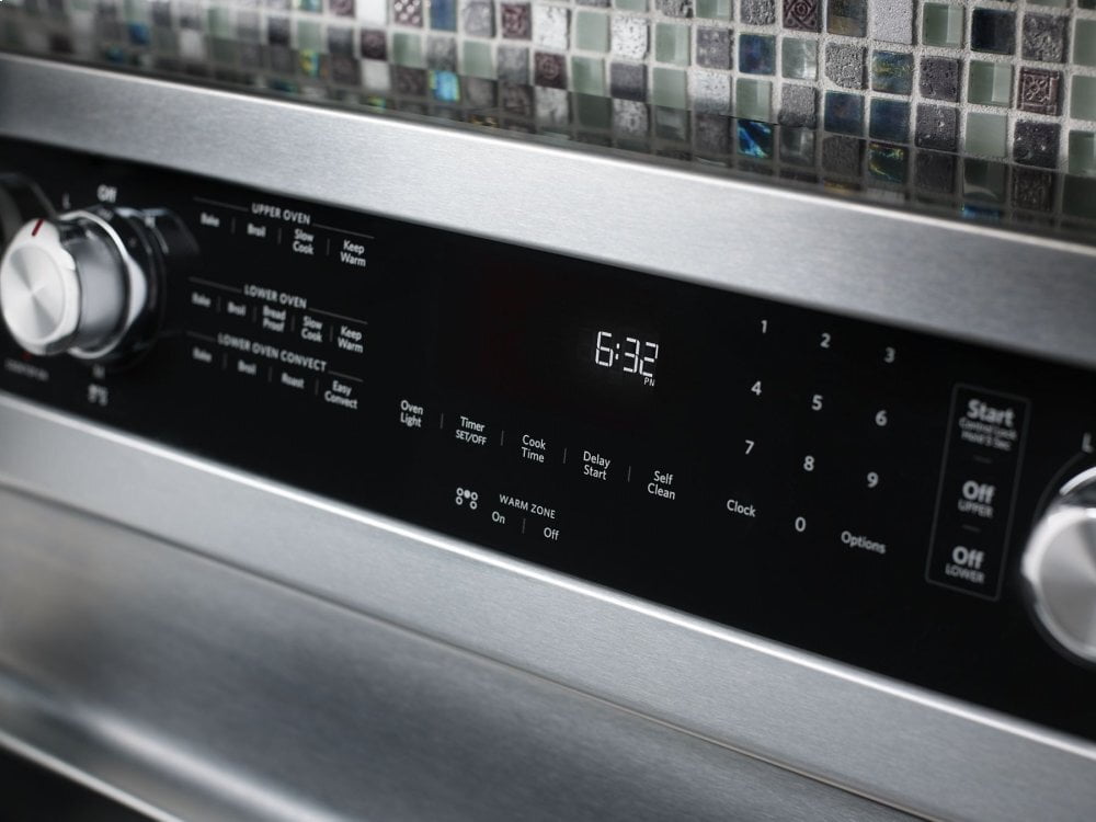 Kitchenaid KFED500ESS 30-Inch 5 Burner Electric Double Oven Convection Range - Stainless Steel