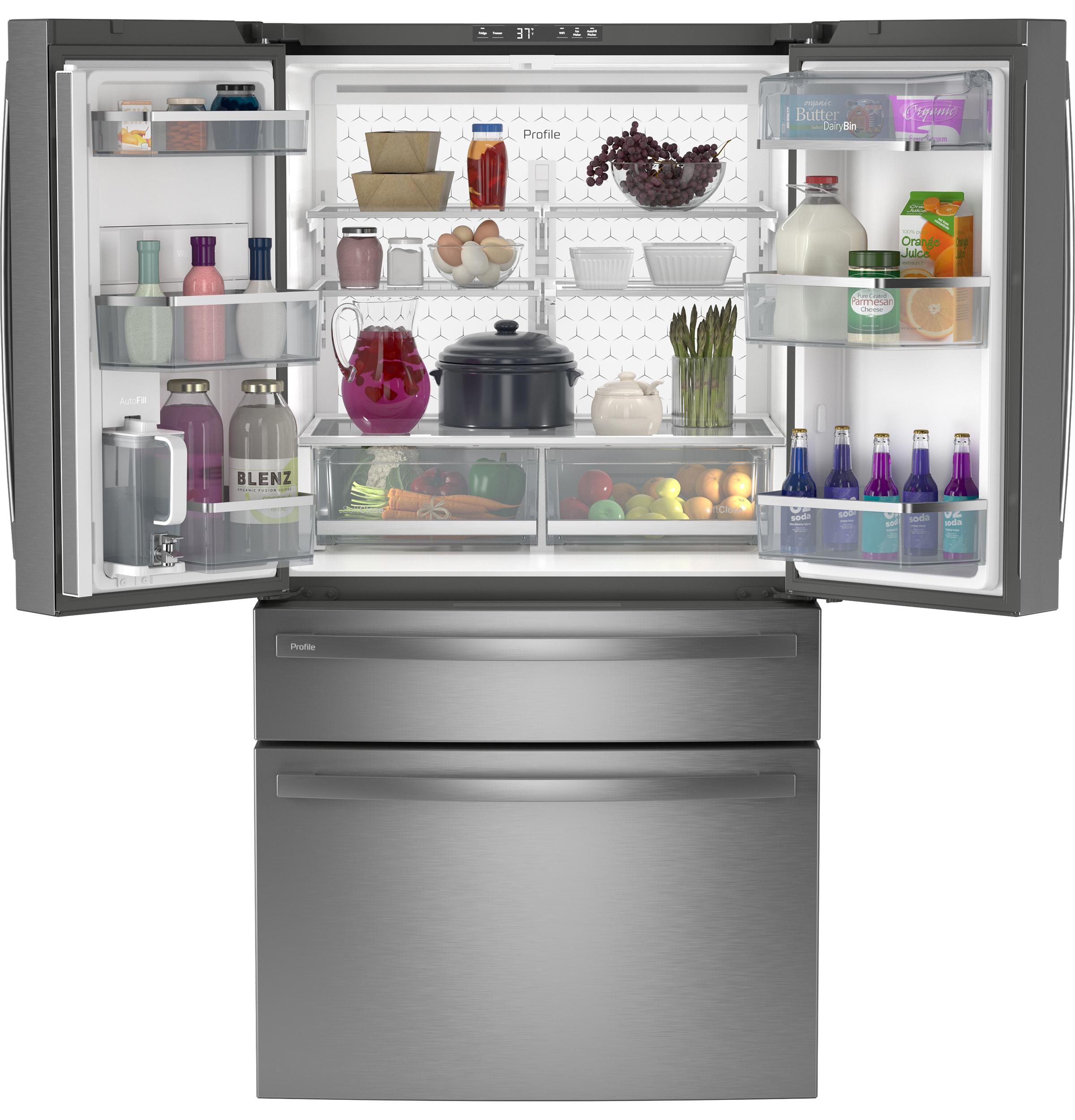 Ge Appliances PGE29BYTFS Ge Profile™ Series Energy Star® 28.7 Cu. Ft. Smart Fingerprint Resistant 4-Door French-Door Refrigerator With Dual-Dispense Autofill Pitcher