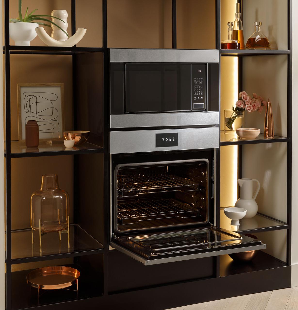 Cafe CTD90DM2NS5 Café™ Minimal Series 30" Smart Built-In Convection Double Wall Oven In Platinum Glass