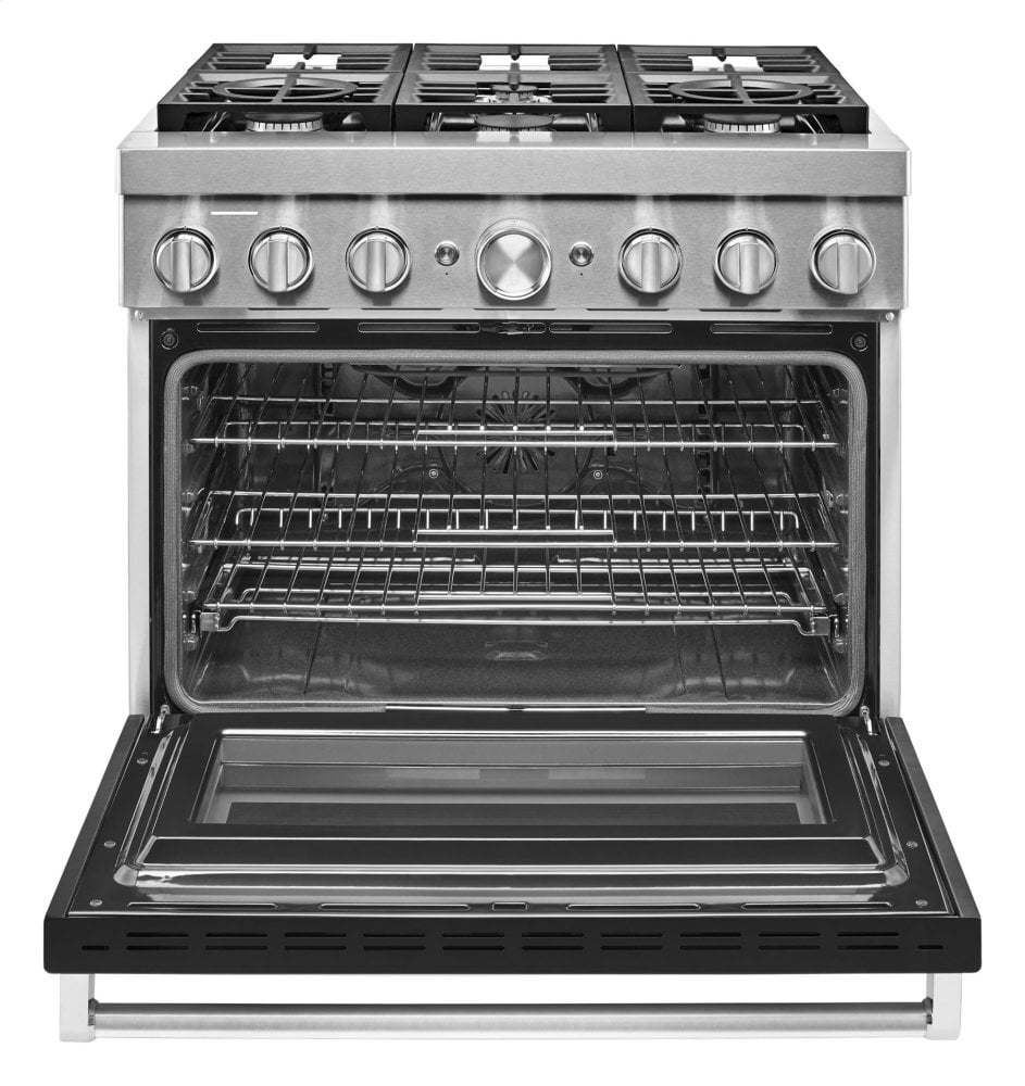 Kitchenaid KFDC506JBK Kitchenaid® 36'' Smart Commercial-Style Dual Fuel Range With 6 Burners - Imperial Black