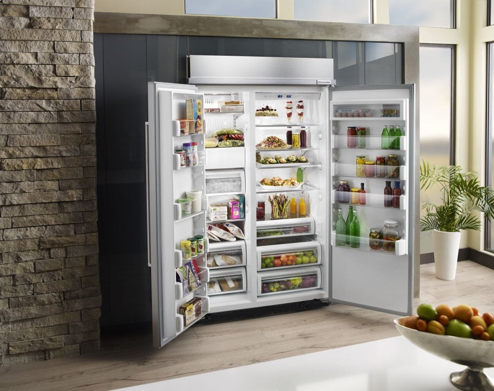 Kitchenaid KBSN608ESS 30.0 Cu. Ft 48-Inch Width Built-In Side By Side Refrigerator With Printshield™ Finish - Stainless Steel With Printshield™ Finish