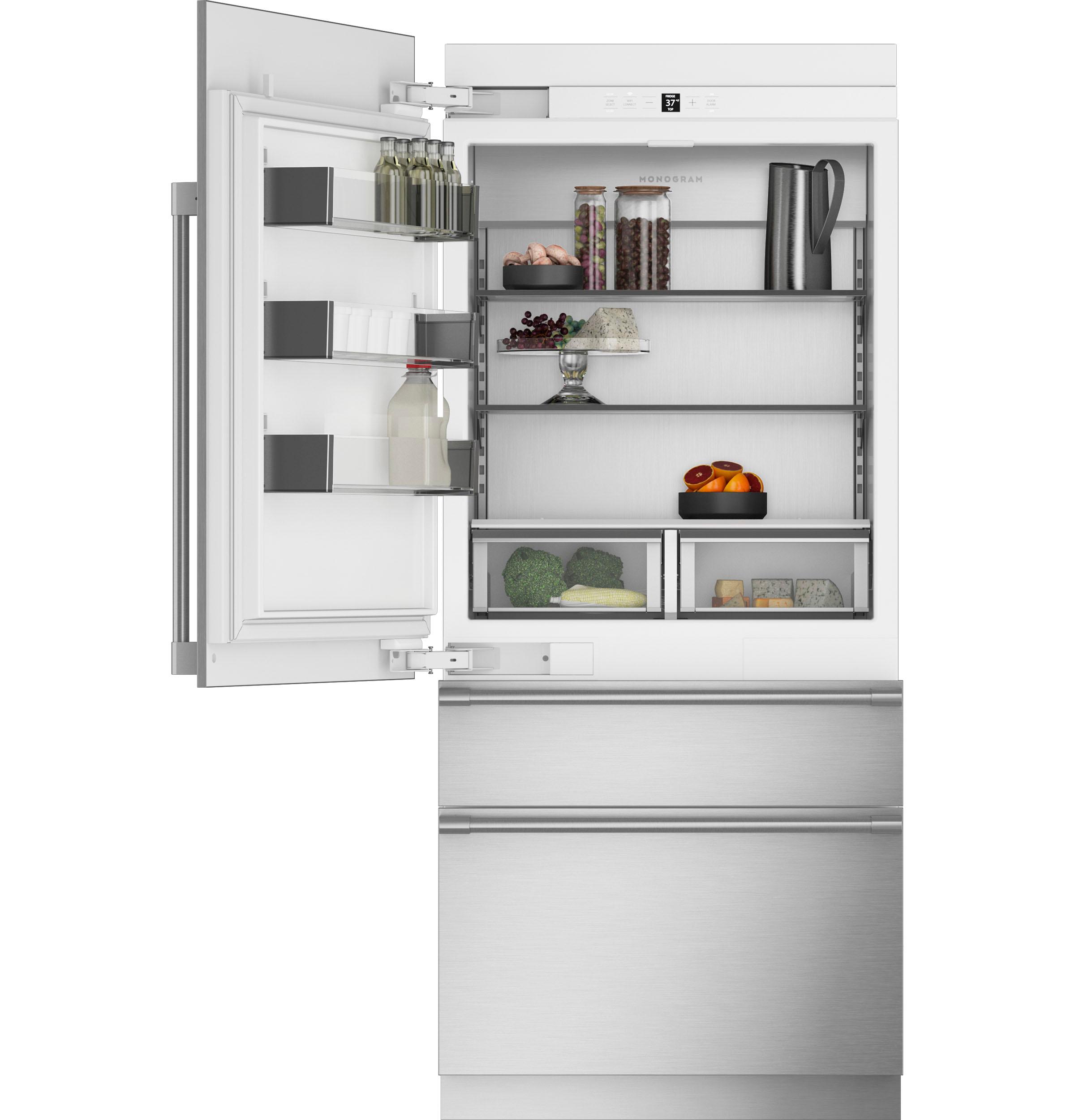 Monogram ZIC363NBVLH Monogram 36" Integrated Bottom-Freezer Refrigerator