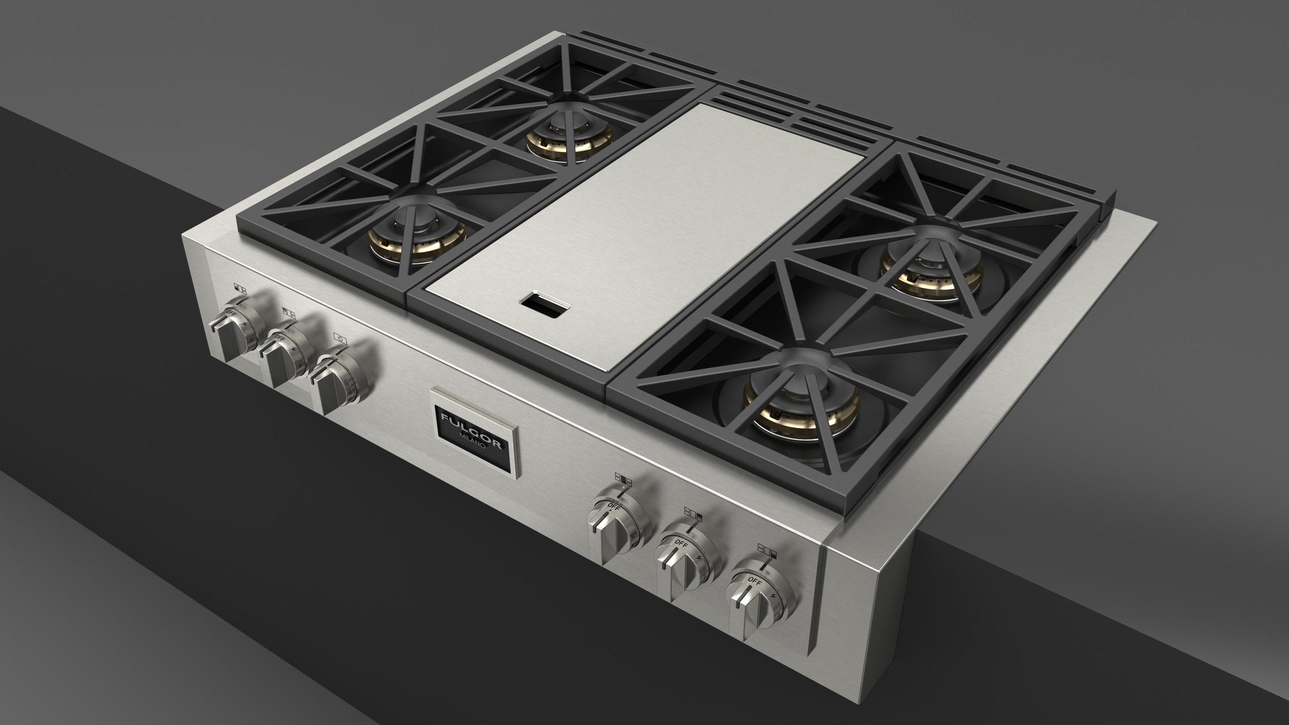 Fulgor Milano F6GRT364GS1 Sofia 36" Pro Gas Rangetop With Griddle