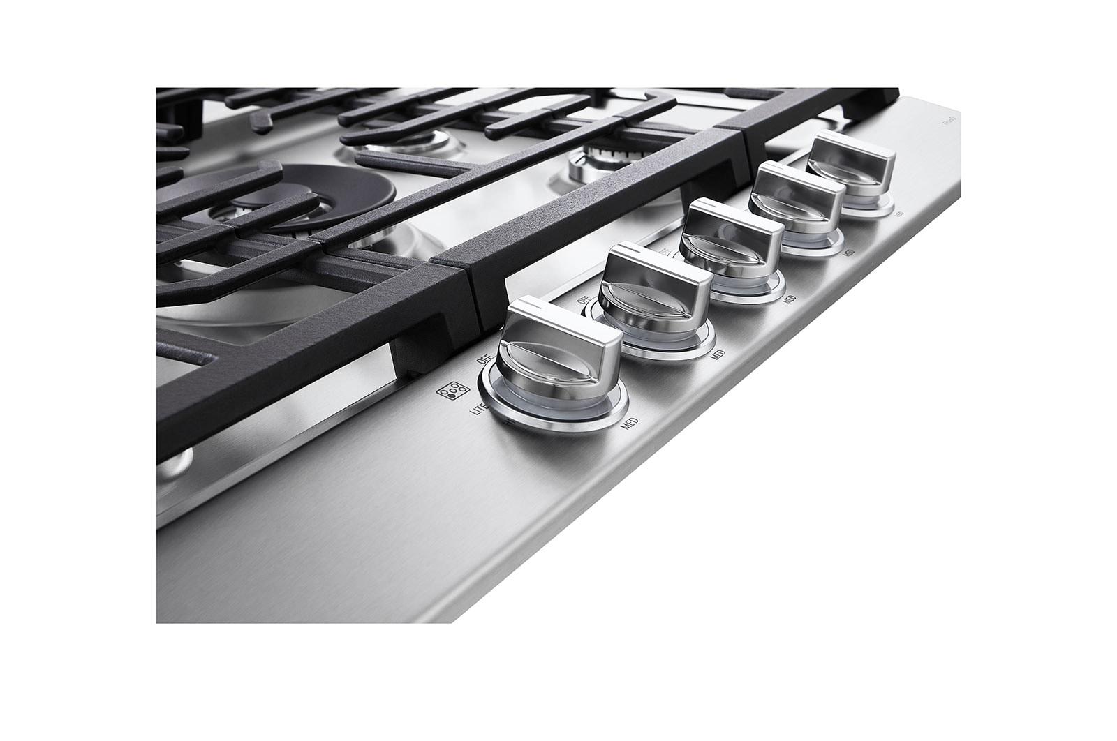 Lg CBGJ3027S 30" Smart Gas Cooktop With Ultraheat™ 22K Btu Dual Burner And Led Knobs