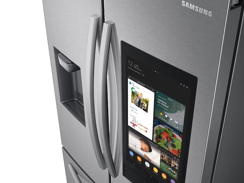 Samsung RF27T5501SR 26.5 Cu. Ft. Large Capacity 3-Door French Door Refrigerator With Family Hub™ And External Water & Ice Dispenser In Stainless Steel