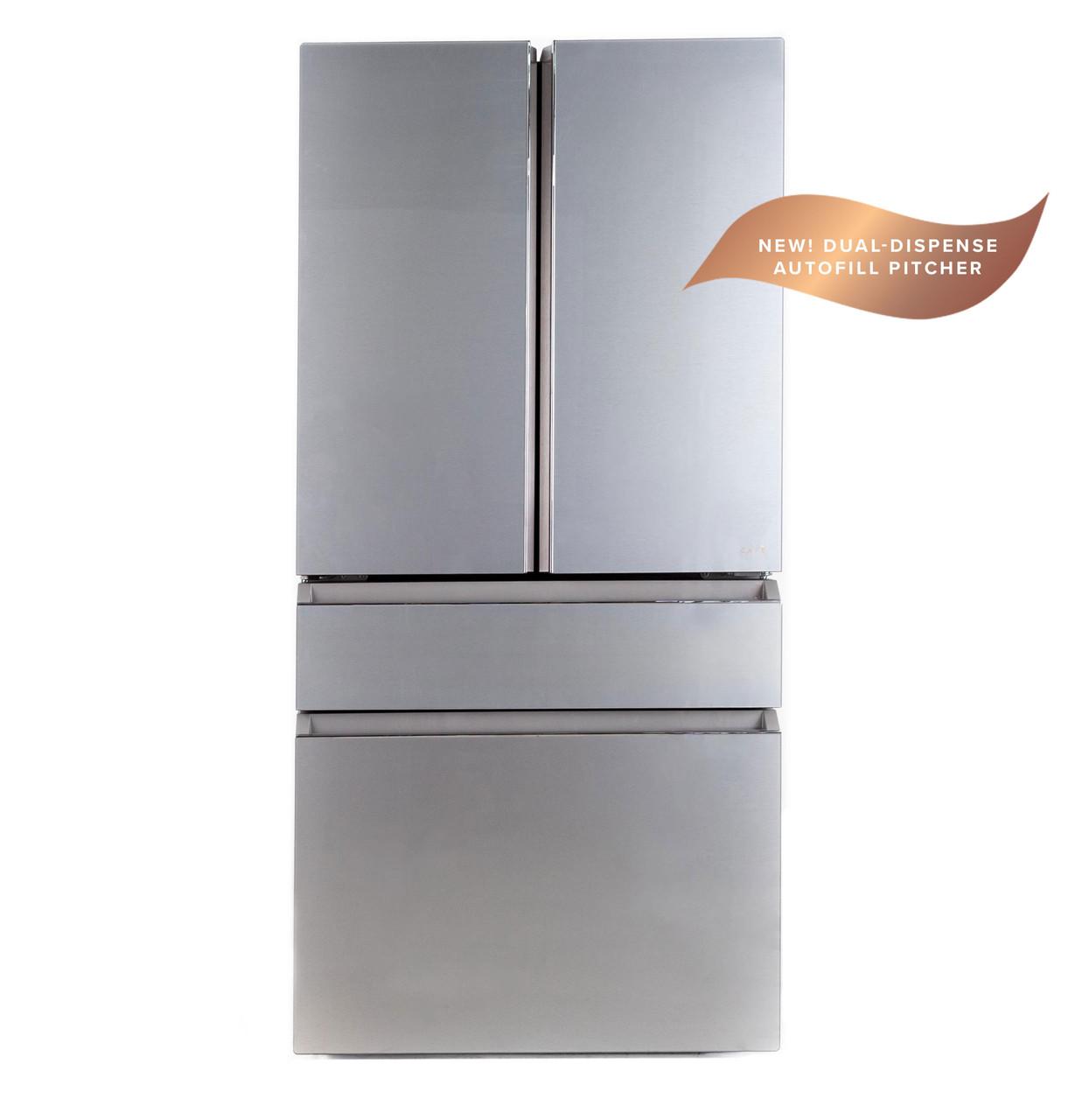 Cafe CGE29DM5TS5 Café™ Energy Star® 28.7 Cu. Ft. Smart 4-Door French-Door Refrigerator In Platinum Glass With Dual-Dispense Autofill Pitcher