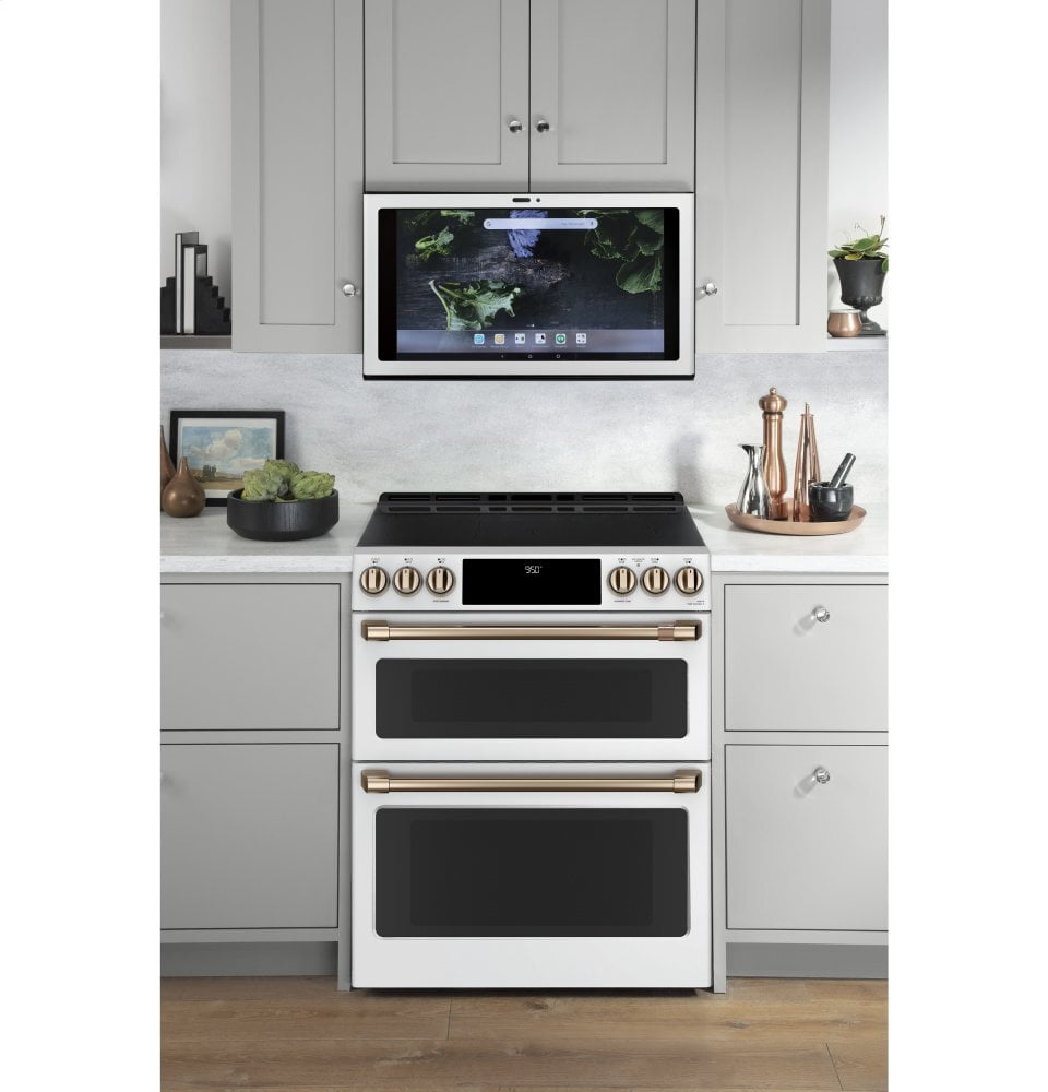 Cafe CHS950P4MW2 Café 30" Smart Slide-In, Front-Control, Induction And Convection Double-Oven Range