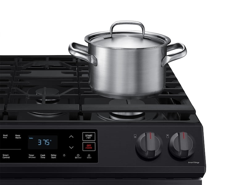 Samsung NX60T8111SG 6.0 Cu. Ft. Front Control Slide-In Gas Range With Wi-Fi In Black Stainless Steel
