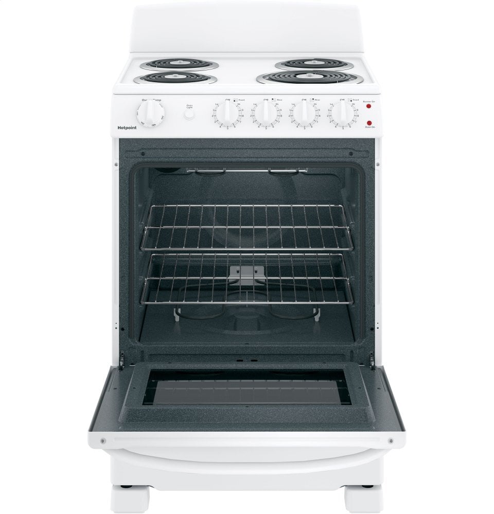 Hotpoint RAS300DMWW Hotpoint® 24" Free-Standing Front-Control Electric Range