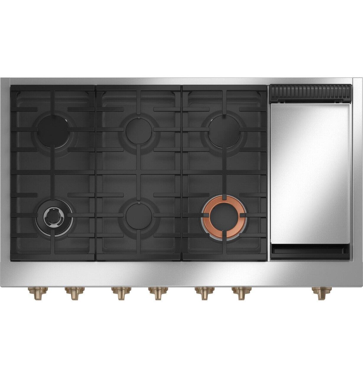 Cafe CGU486P4TW2 Café™ 48" Commercial-Style Gas Rangetop With 6 Burners And Integrated Griddle (Natural Gas)
