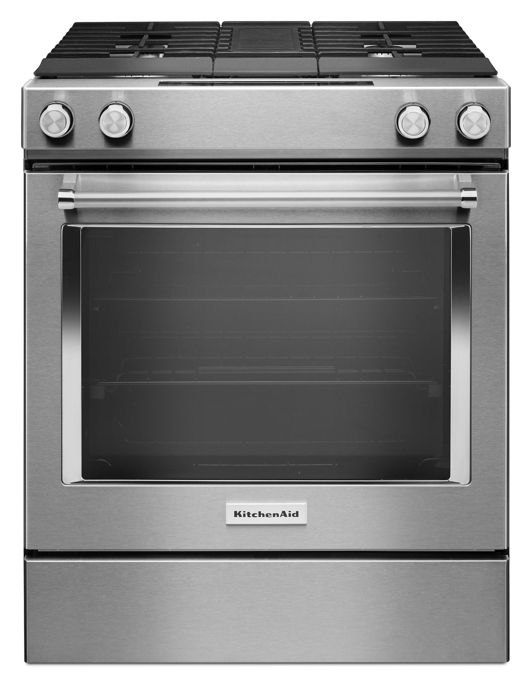 Kitchenaid KSDG950ESS 30-Inch 4-Burner Dual Fuel Downdraft Slide-In Range - Stainless Steel