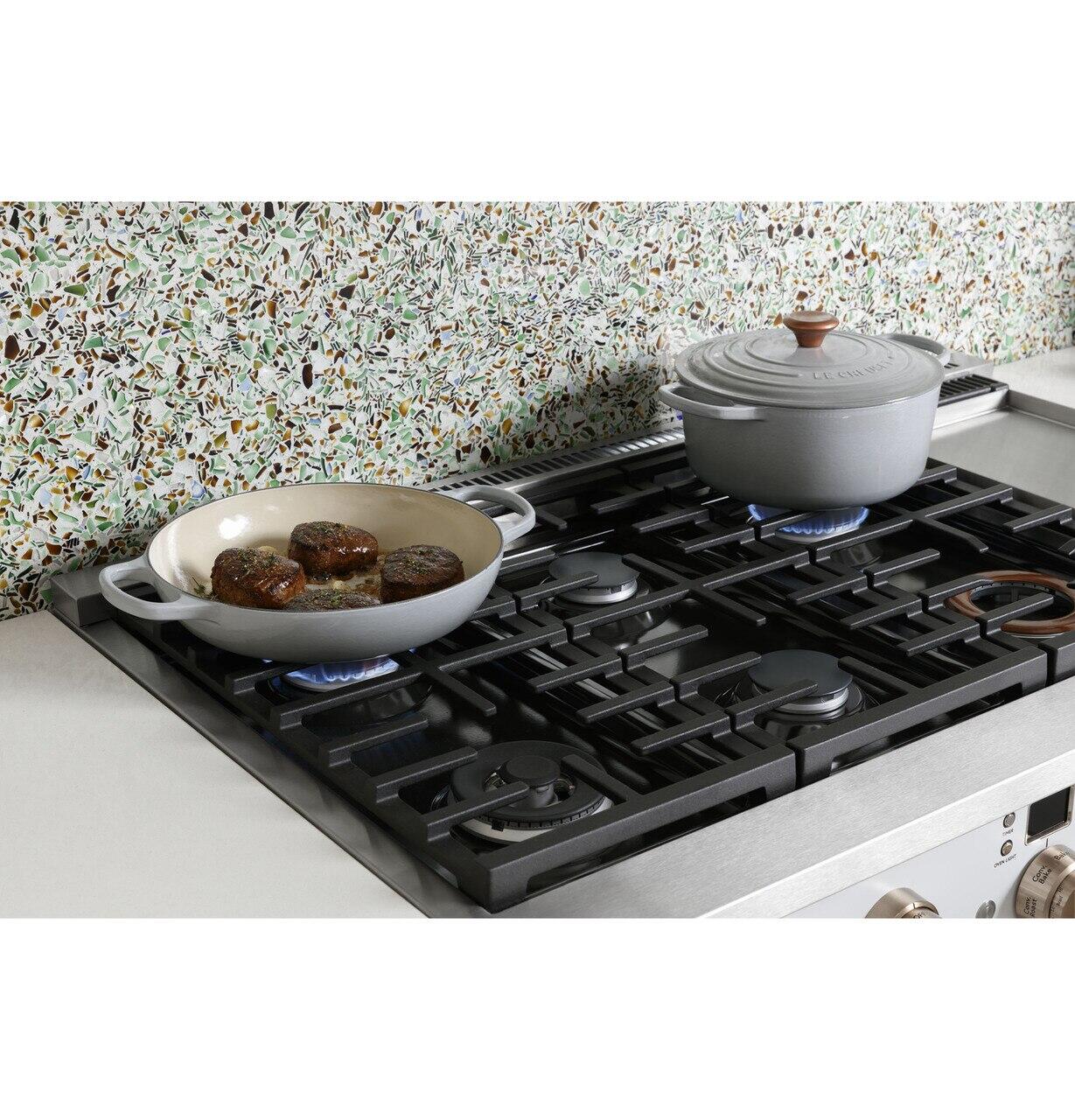 Cafe C2Y486P2TS1 Café™ 48" Smart Dual-Fuel Commercial-Style Range With 6 Burners And Griddle (Natural Gas)