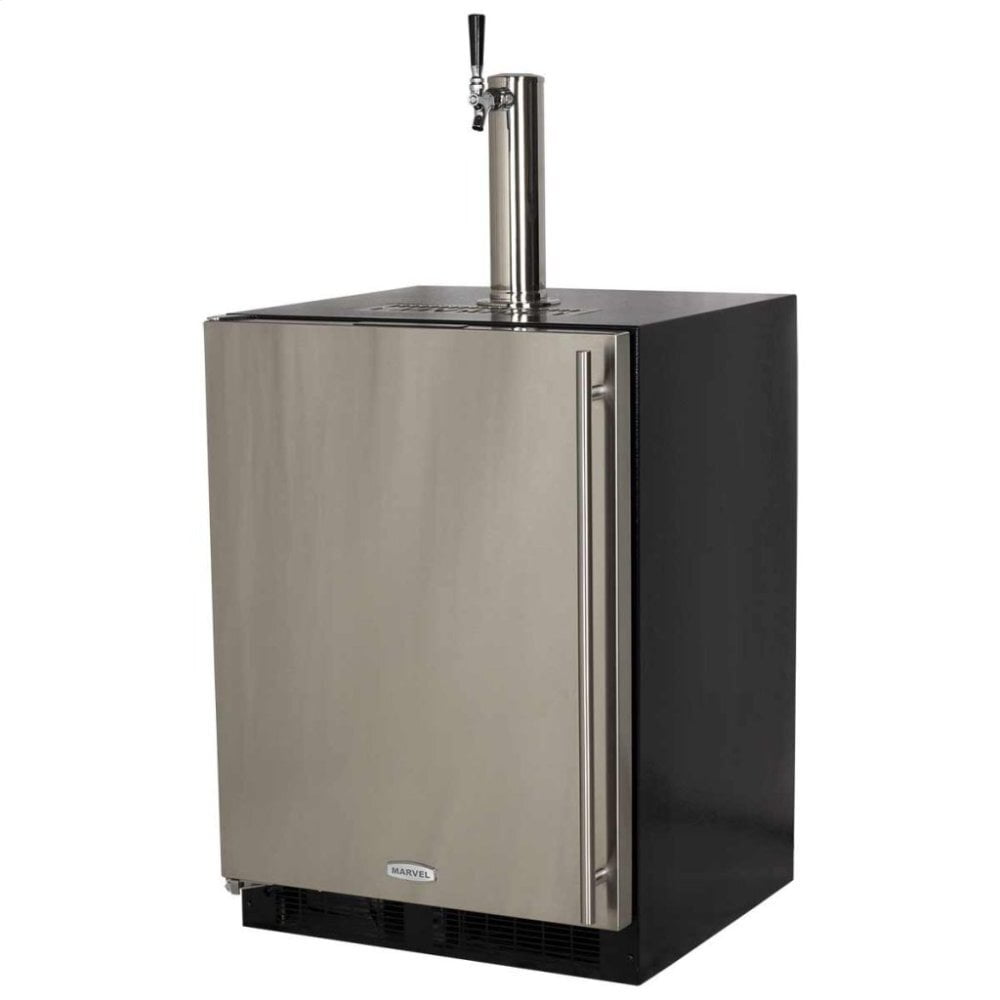 Marvel ML24BSS2RB Marvel Built-In Indoor Single Tap With Stainless Steel Door - Solid Black Door - Right Hinge