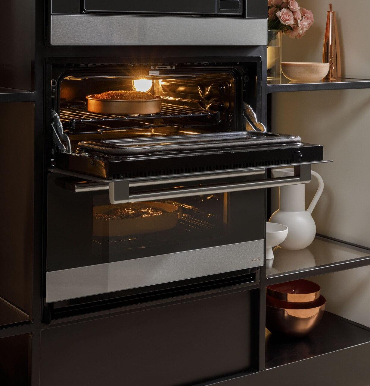 Cafe CTS92DM2NS5 Café™ 30" Smart Built-In Twin Flex Single Wall Oven In Platinum Glass