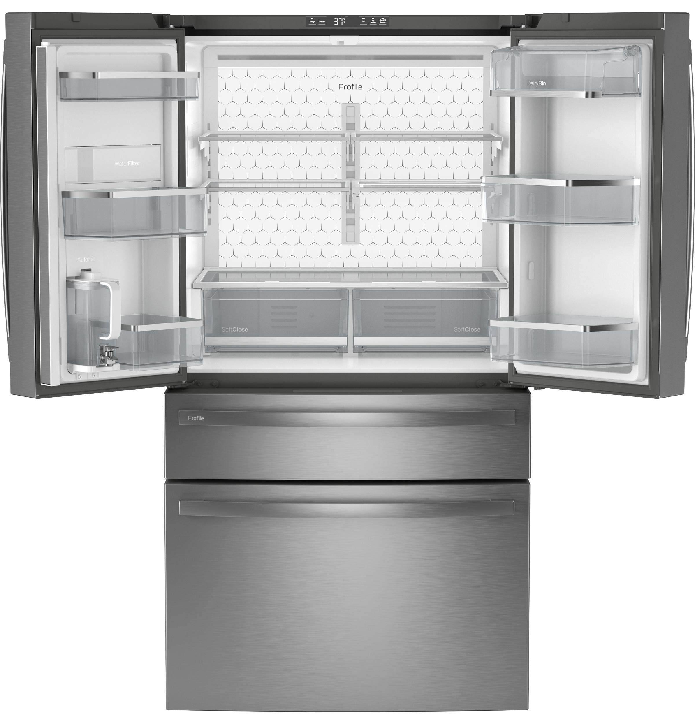 Ge Appliances PGE29BYTFS Ge Profile™ Series Energy Star® 28.7 Cu. Ft. Smart Fingerprint Resistant 4-Door French-Door Refrigerator With Dual-Dispense Autofill Pitcher