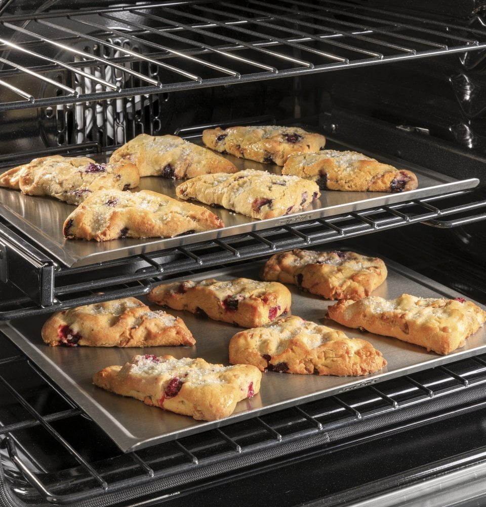 Cafe CGS700M2NS5 Café 30" Smart Slide-In, Front-Control, Gas Range With Convection Oven In Platinum Glass