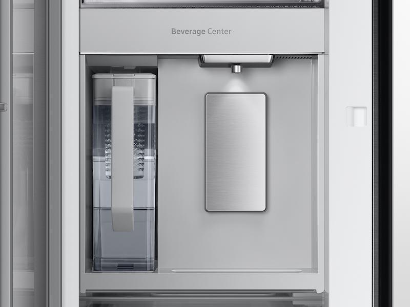 Samsung RF24BB69006M Bespoke 3-Door French Door Refrigerator (24 Cu. Ft.) - With Top Left And Family Hub™ Panel In White Glass - And Matte Grey Glass Bottom Door Panel