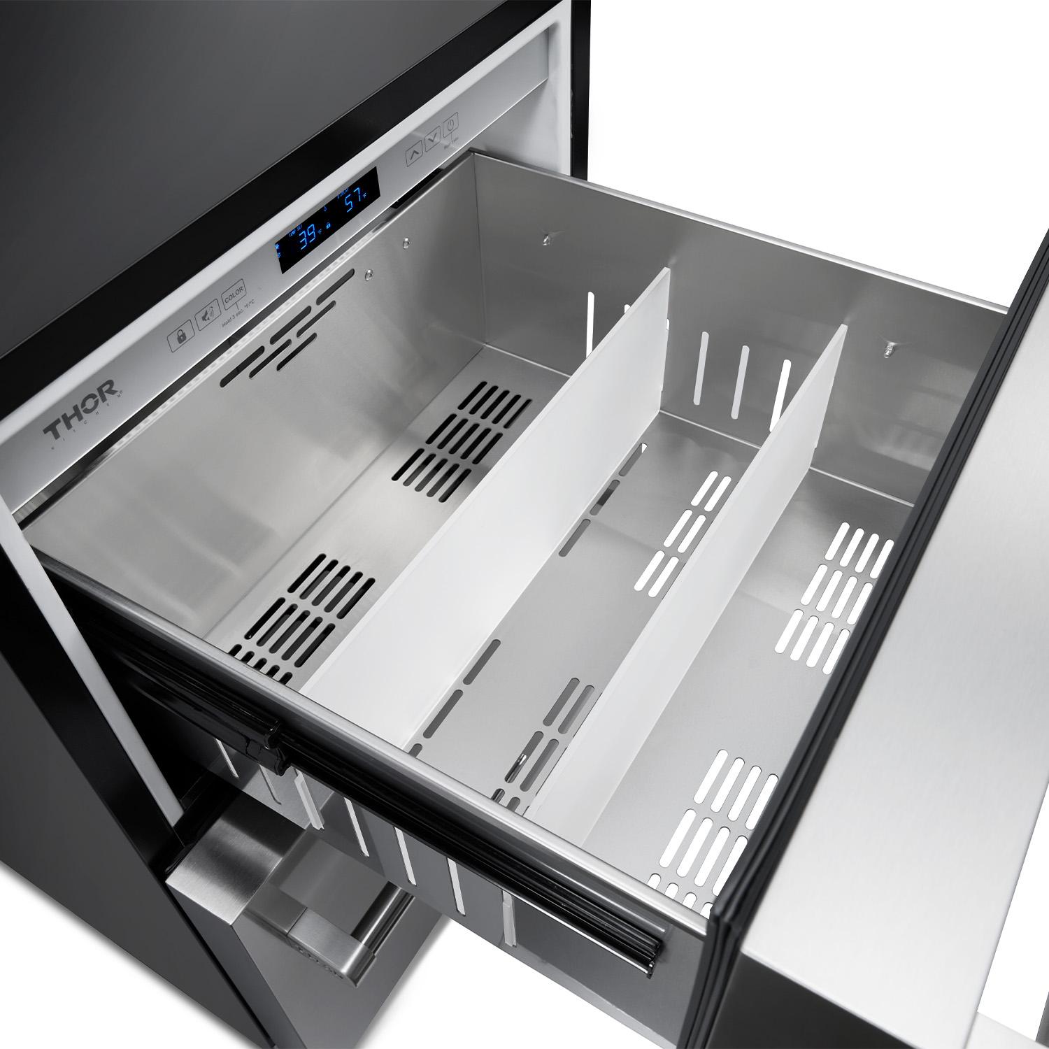 Thor Kitchen TRF24U 24 Inch Indoor Outdoor Refrigerator Drawer In Stainless Steel