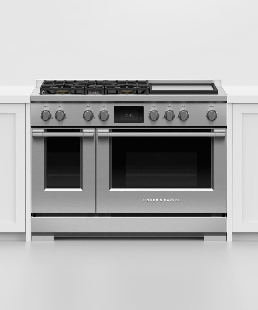 Fisher & Paykel RDV3485GDL Dual Fuel Range, 48", 5 Burners With Griddle, Self-Cleaning, Lpg