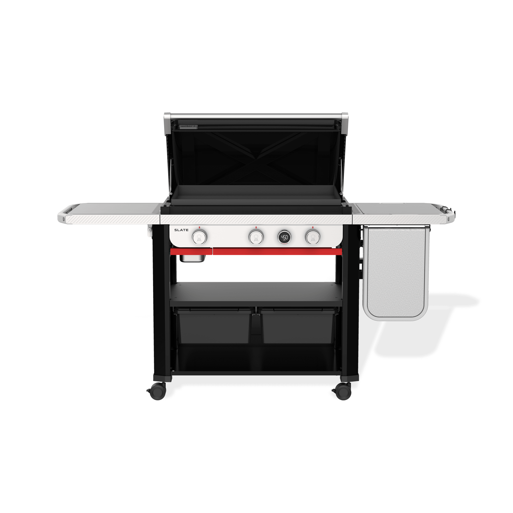 Weber 1500013 Slate™ 30" Rust-Resistant Griddle With Extendable Side Table - Black