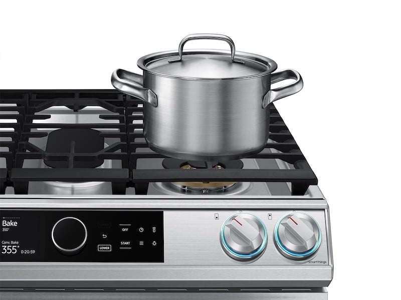 Samsung NY63T8751SS 6.3 Cu. Ft. Flex Duo™ Front Control Slide-In Dual Fuel Range With Smart Dial , Air Fry & Wi-Fi In Stainless Steel