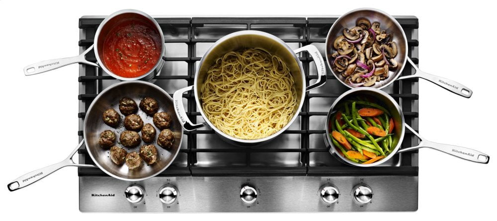 Kitchenaid KCGS550ESS 30" 5-Burner Gas Cooktop - Stainless Steel