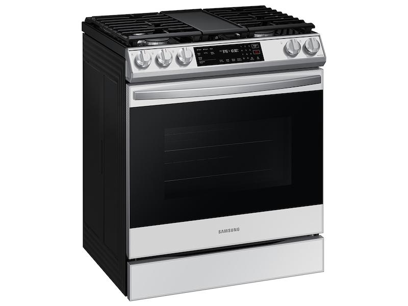 Samsung NX60CB831512 Bespoke 6.0 Cu. Ft. Smart Slide-In Gas Range With Air Fry & Convection In White Glass