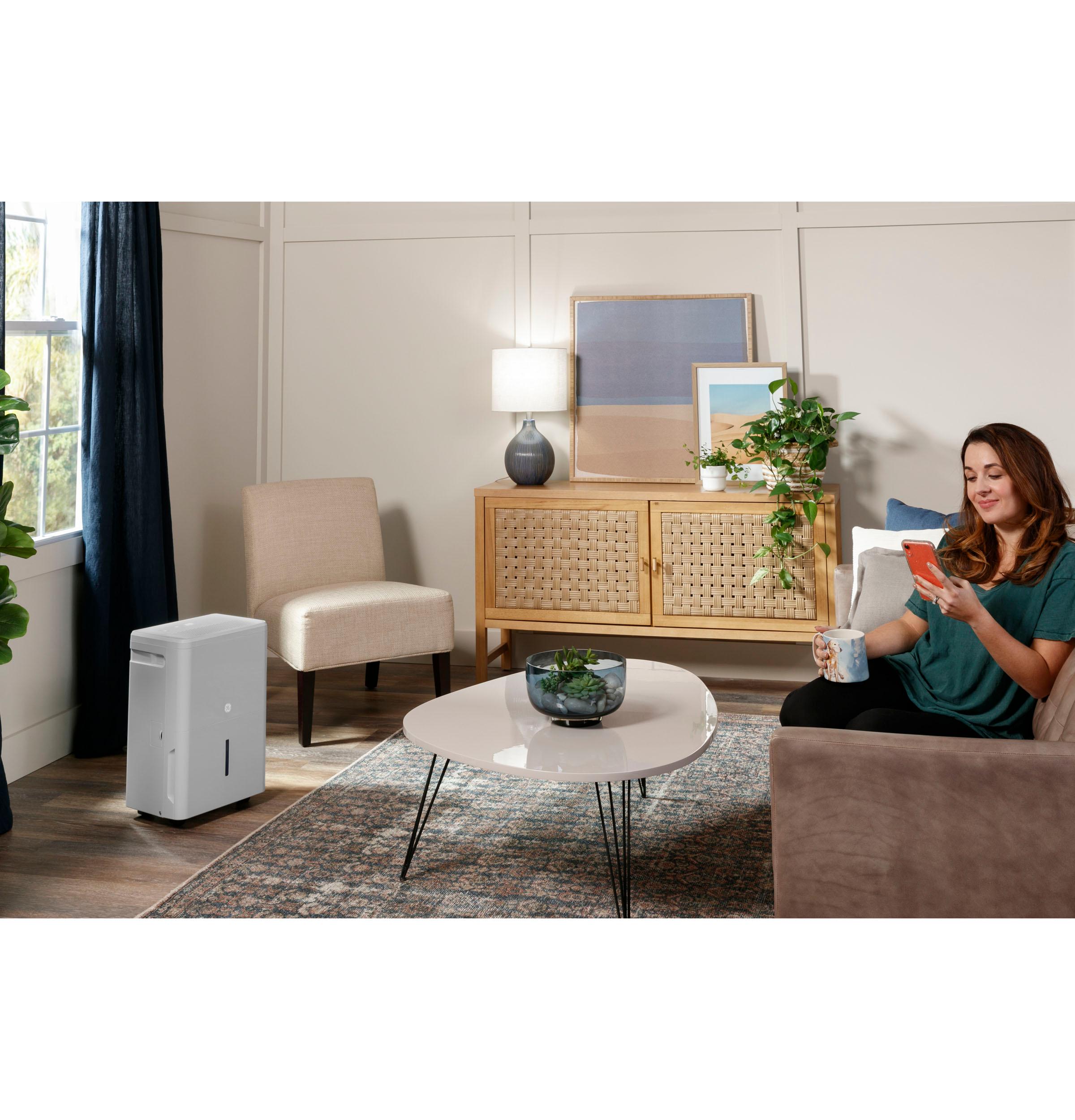 Ge Appliances AWHR50LB Ge® 50 Pint Energy Star® Smart Portable Dehumidifier With Smart Dry For Wet Spaces