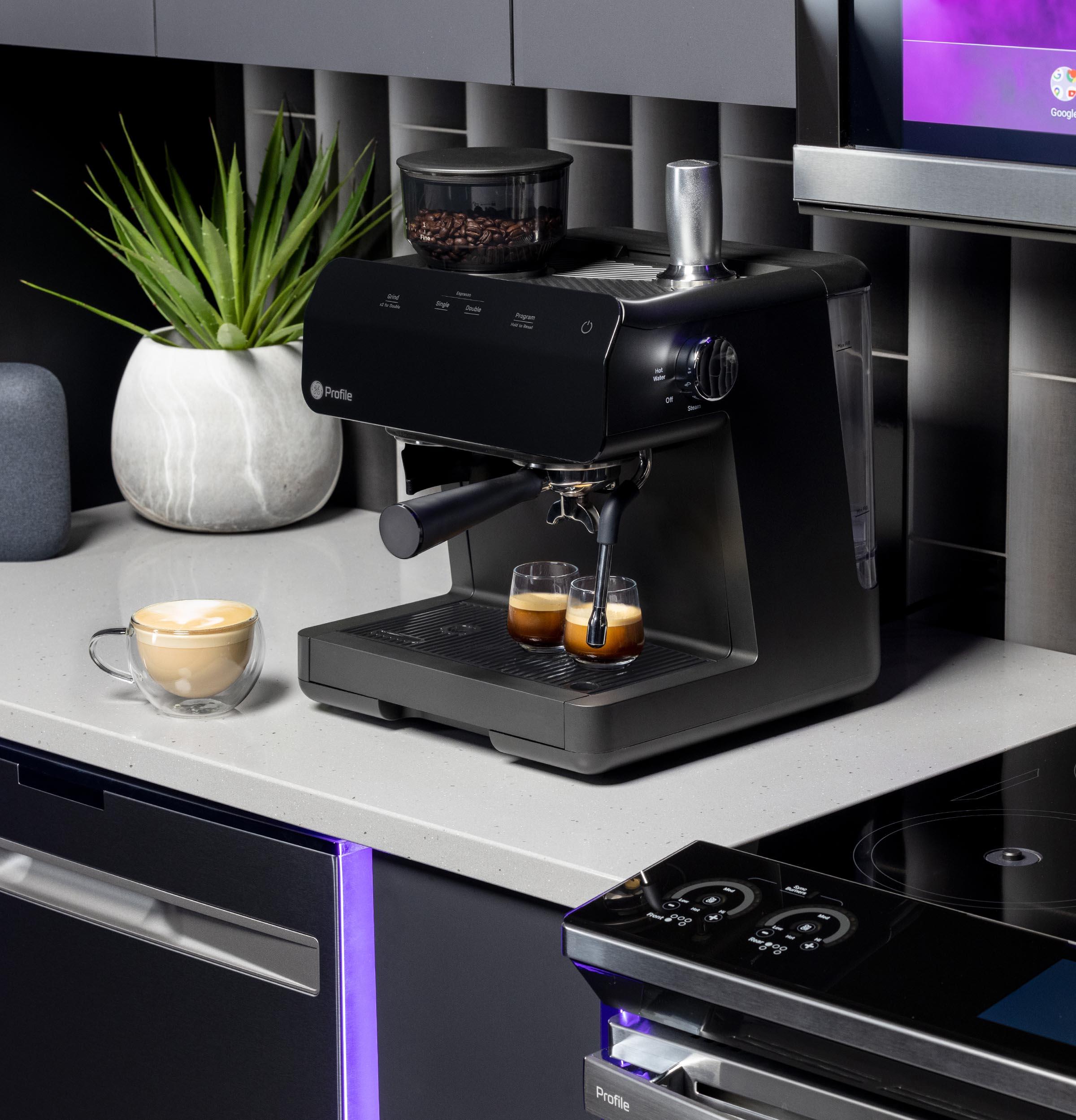 Ge Appliances P7CESAS6RBB Ge Profile™ Semi Automatic Espresso Machine + Frother