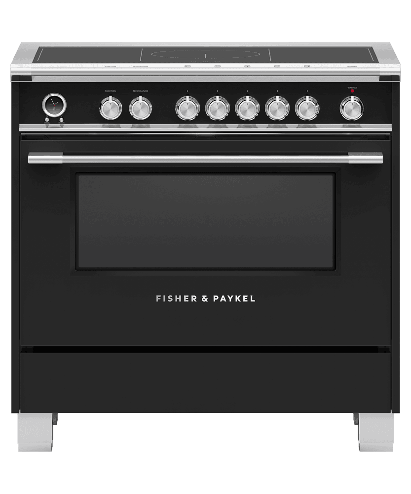 Fisher & Paykel OR36SCI6B1 Induction Range, 36", 5 Zones With Smartzone, Self-Cleaning