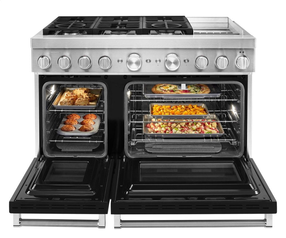 Kitchenaid KFDC558JBK Kitchenaid® 48'' Smart Commercial-Style Dual Fuel Range With Griddle - Imperial Black