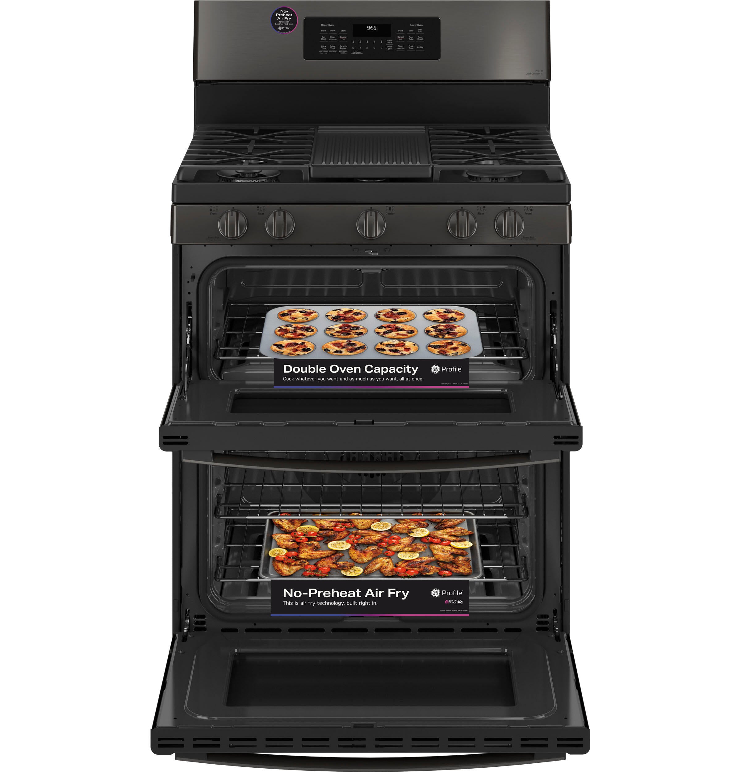 Ge Appliances PGB965BPTS Ge Profile™ 30" Free-Standing Gas Double Oven Convection Range With No Preheat Air Fry