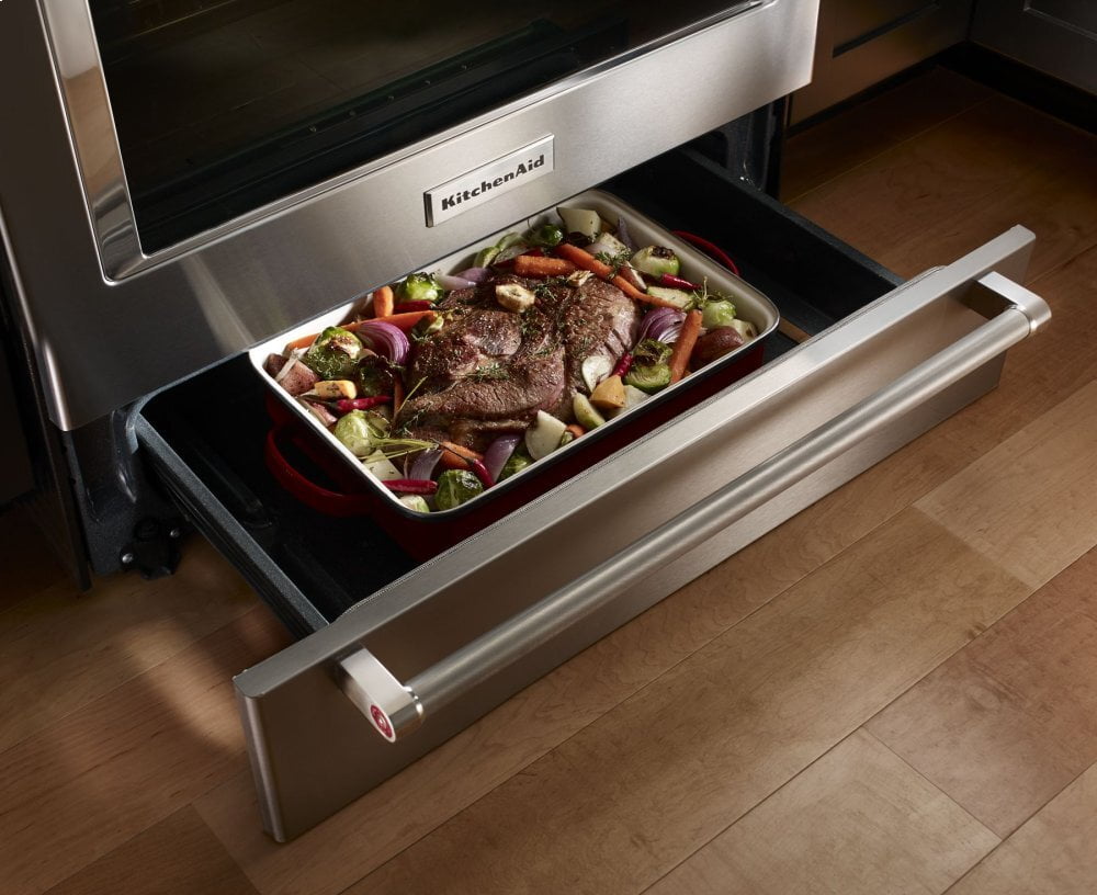 Kitchenaid KSEB900ESS 30-Inch 5-Element Electric Convection Slide-In Range With Baking Drawer - Stainless Steel