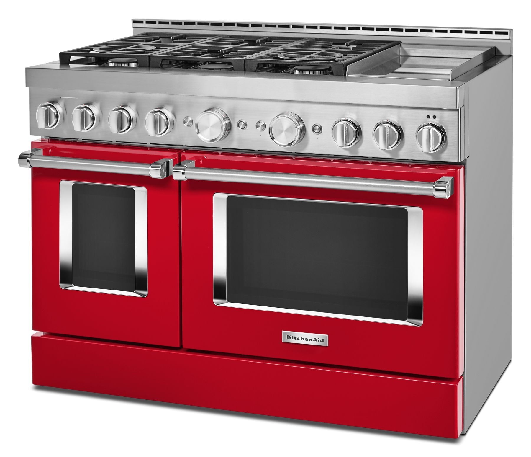 Kitchenaid KFGC558JPA Kitchenaid® 48'' Smart Commercial-Style Gas Range With Griddle - Passion Red