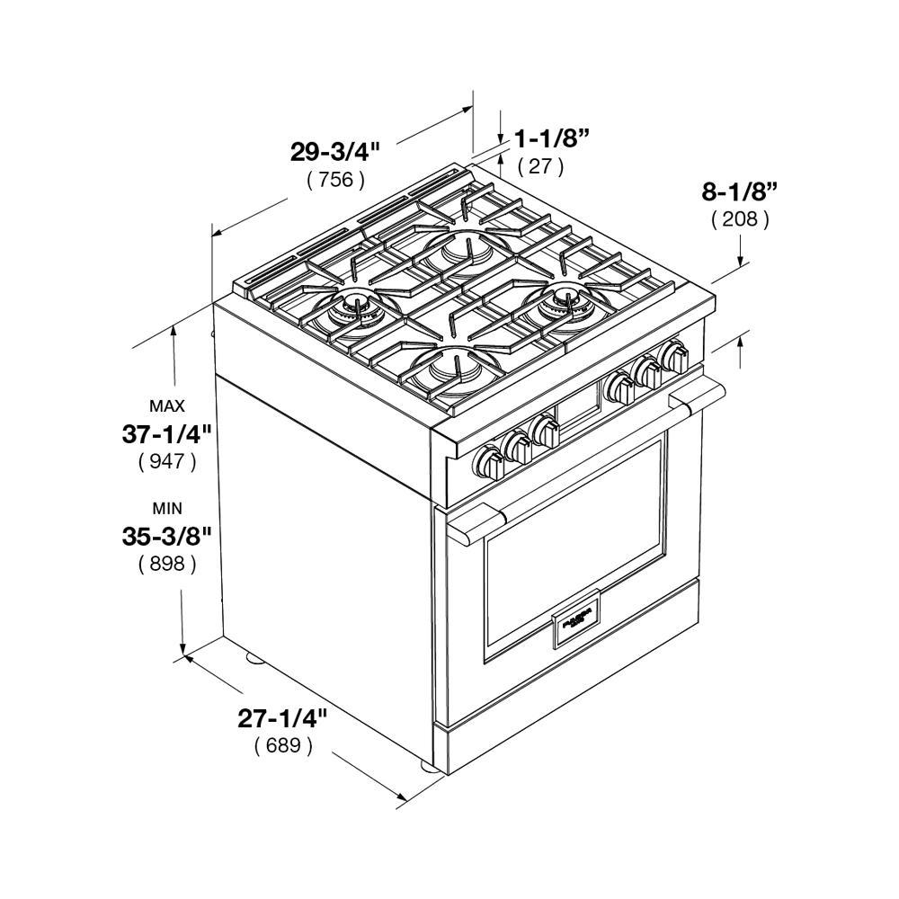 Fulgor Milano F4PGR304S2 30" All Gas Range