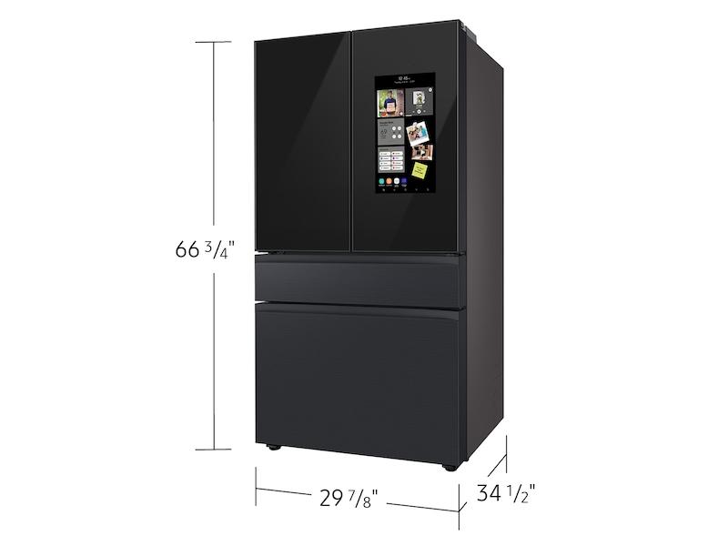 Samsung RF29BB89008M Bespoke 4-Door French Door Refrigerator (29 Cu. Ft.) - With Top Left And Family Hub™ Panel In Charcoal Glass - And Matte Black Steel Middle And Bottom Door Panels
