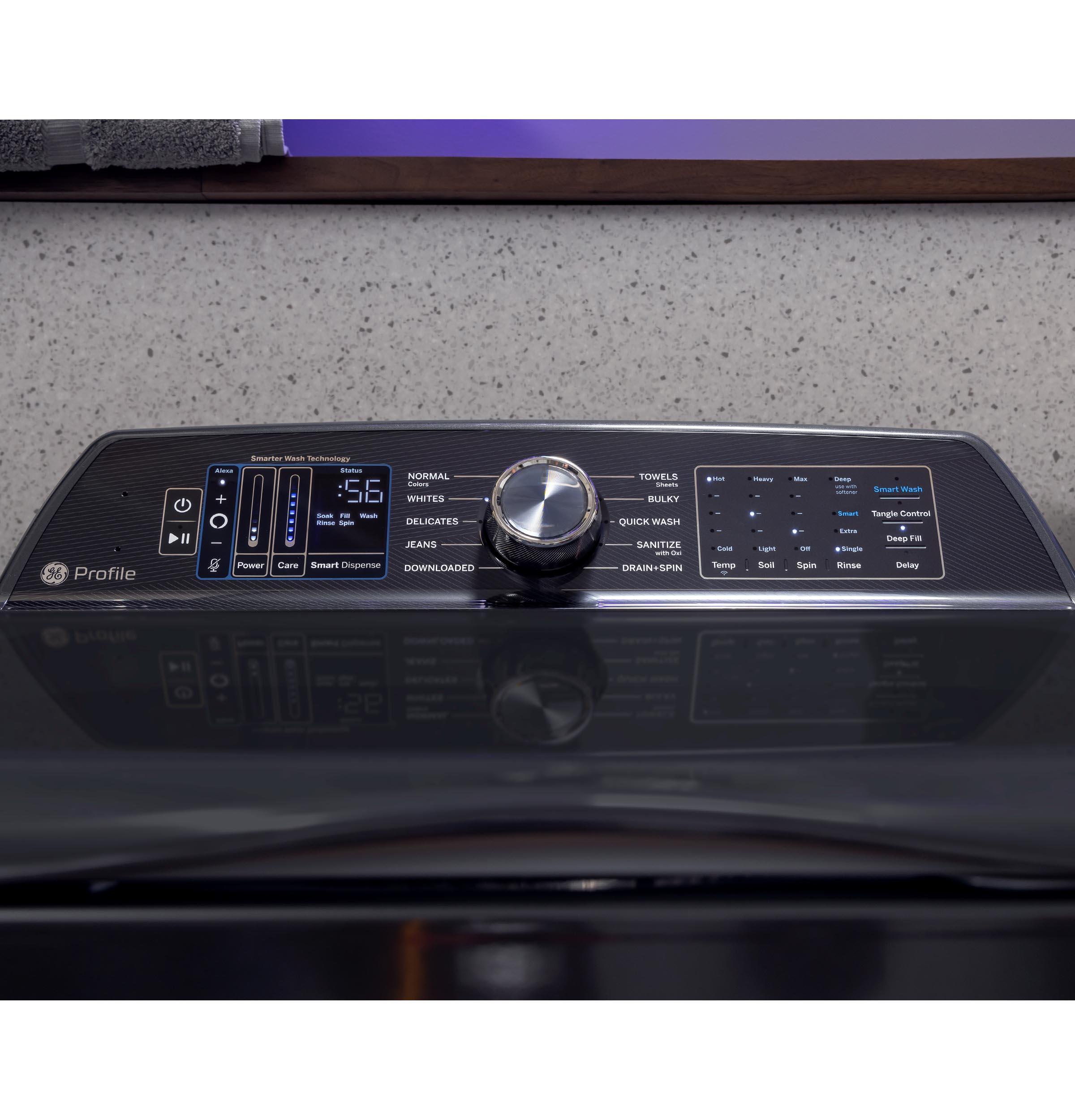 Ge Appliances PTW905BPTDG Ge Profile™ 5.3 Cu. Ft. Capacity Washer With Smarter Wash Technology And Flexdispense™