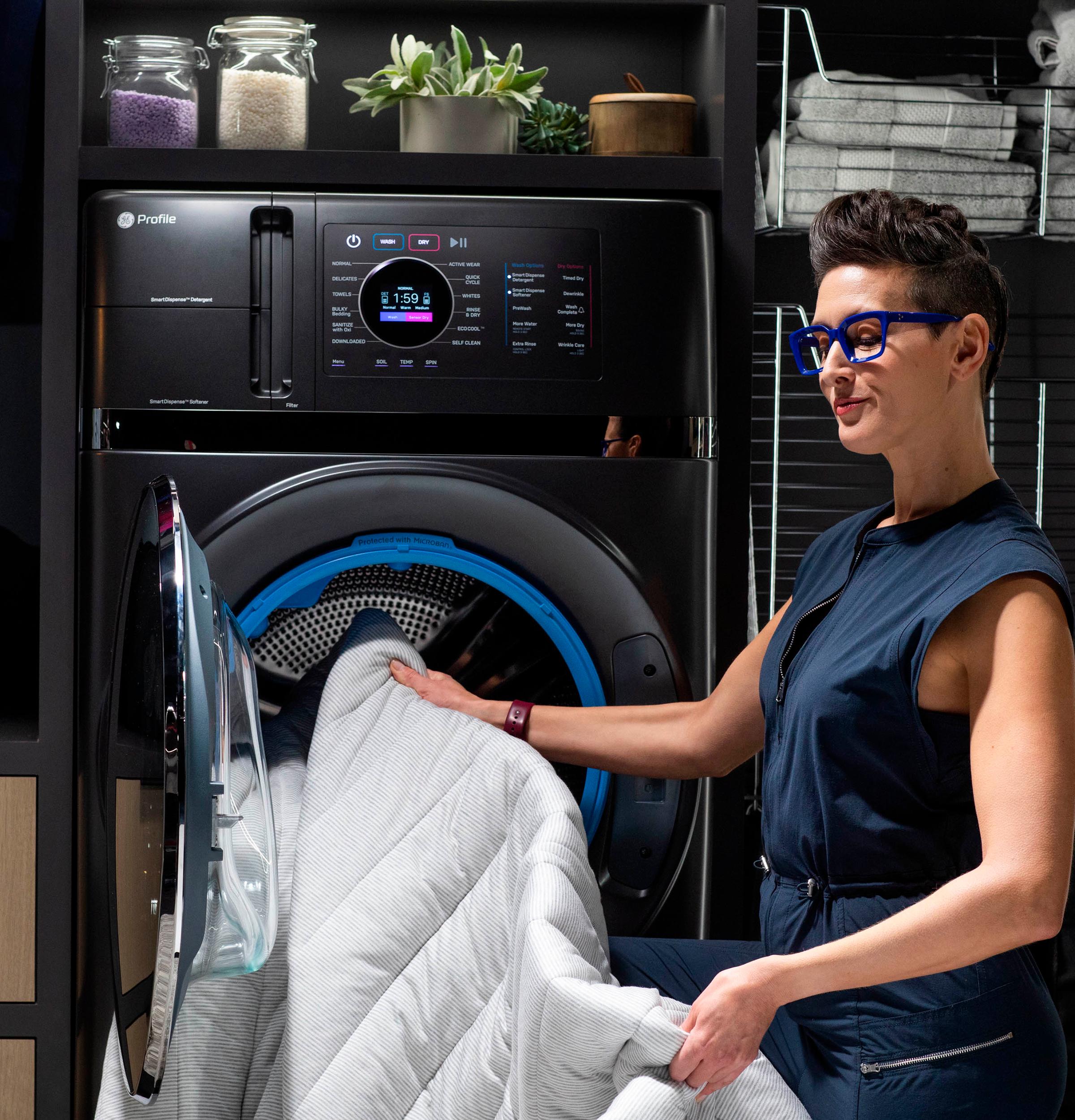 Ge Appliances PFQ97HSPVDS Ge Profile™ 4.8 Cu. Ft. Capacity Ultrafast Combo With Ventless Heat Pump Technology Washer/Dryer