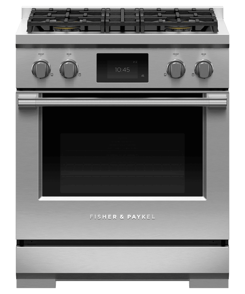 Fisher & Paykel RDV3304N Dual Fuel Range, 30", 4 Burners, Self-Cleaning