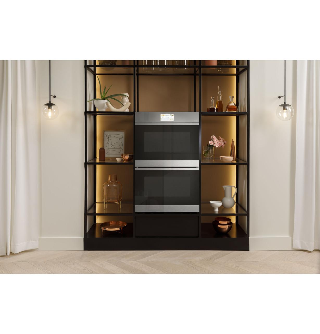 Cafe CTD90DM2NS5 Café™ Minimal Series 30" Smart Built-In Convection Double Wall Oven In Platinum Glass