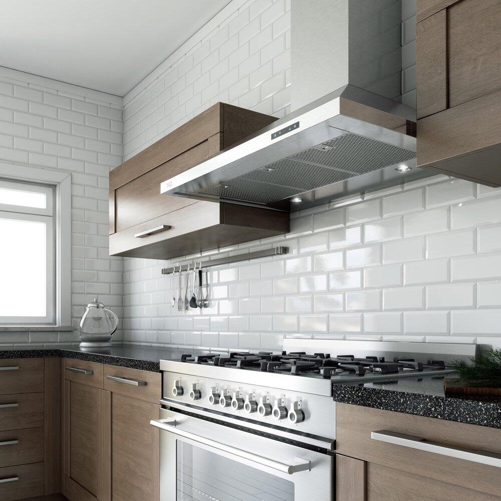 Xo Appliance XOV36KSE 36" 1000 Cfm Italian Made Wall Chimney Range Hood Stainless