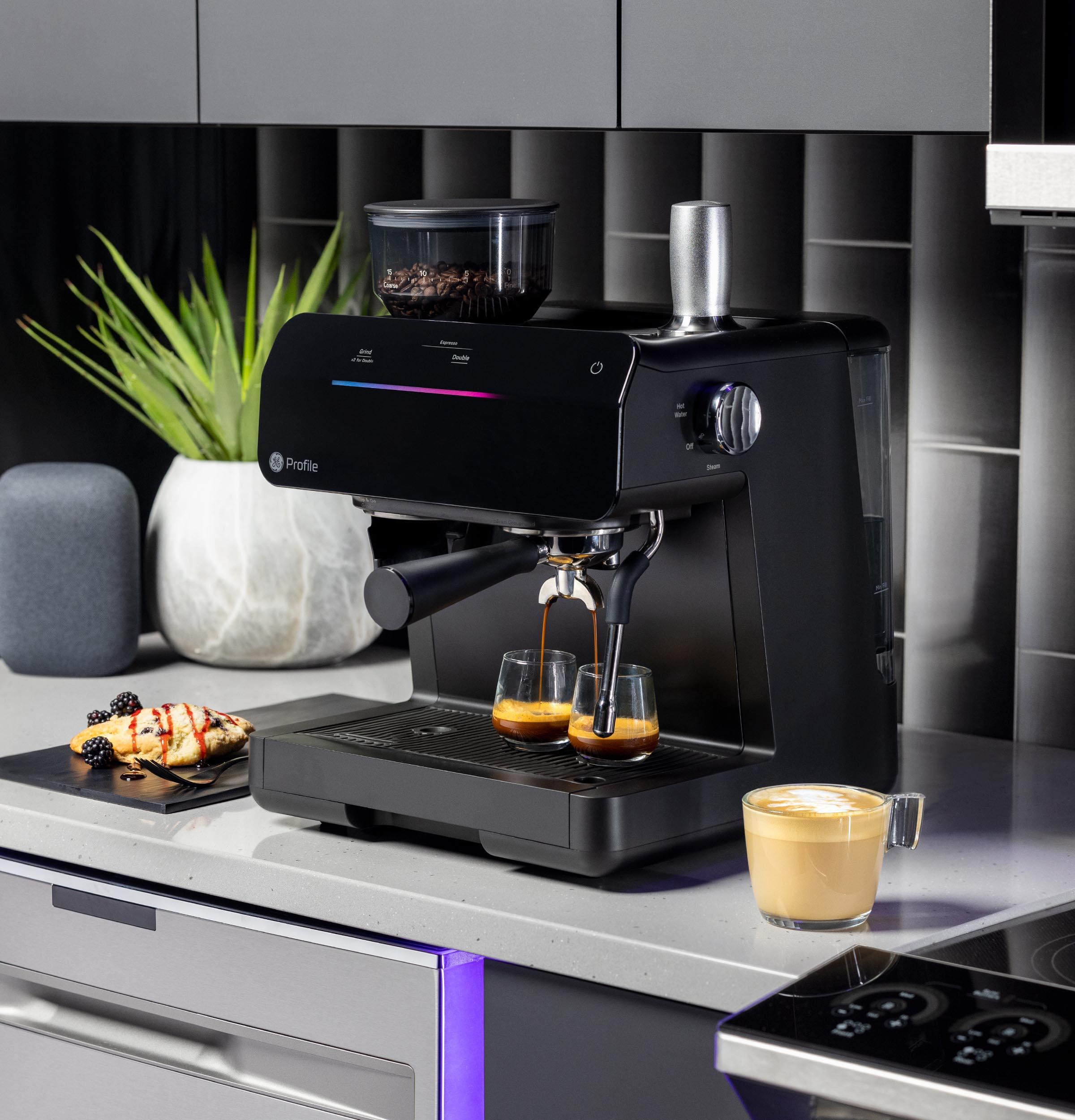 Ge Appliances P7CESAS6RBB Ge Profile™ Semi Automatic Espresso Machine + Frother