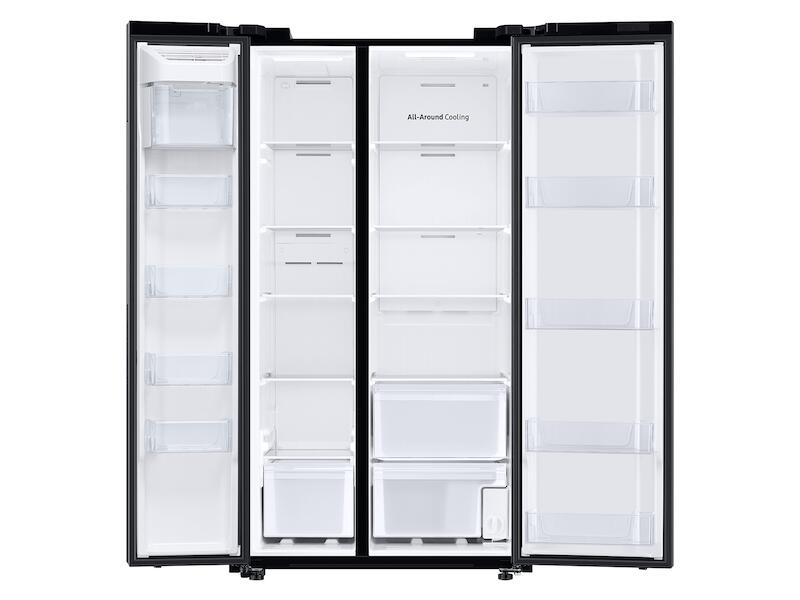 Samsung RS28A500ASG 28 Cu. Ft. Smart Side-By-Side Refrigerator In Black Stainless Steel