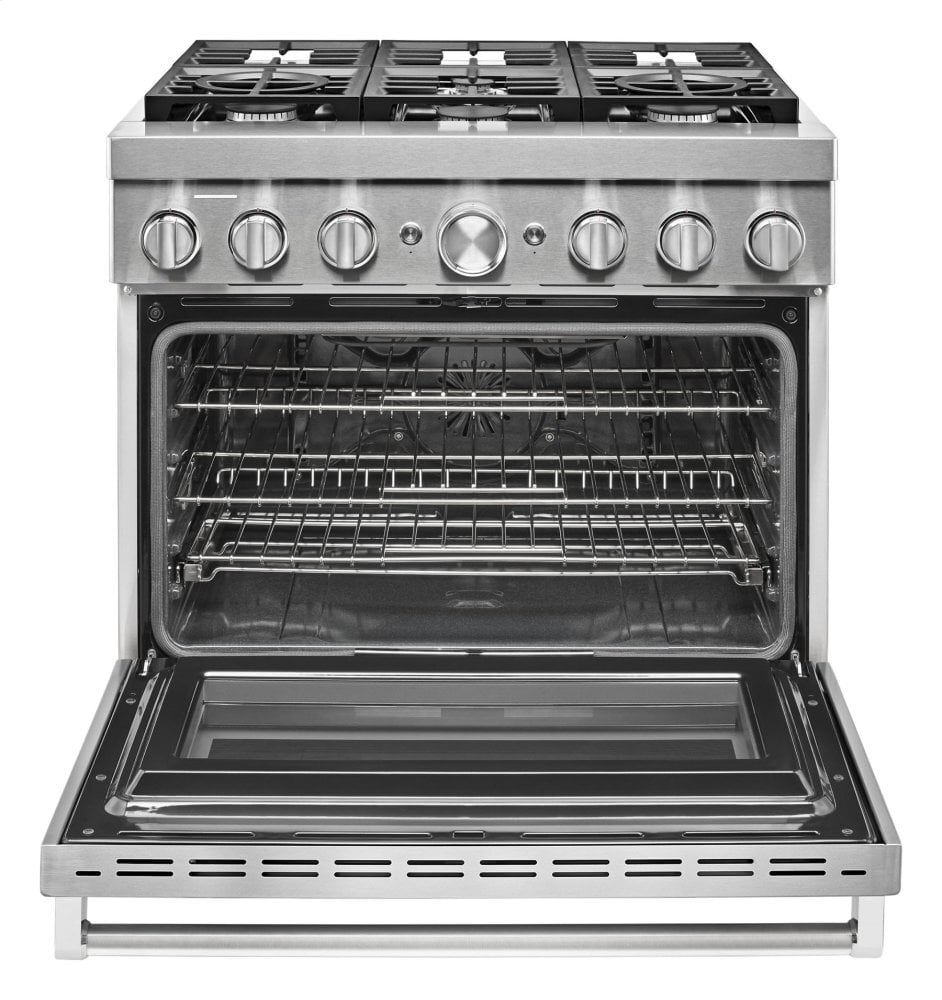 Kitchenaid KFDC506JSS Kitchenaid® 36'' Smart Commercial-Style Dual Fuel Range With 6 Burners - Stainless Steel